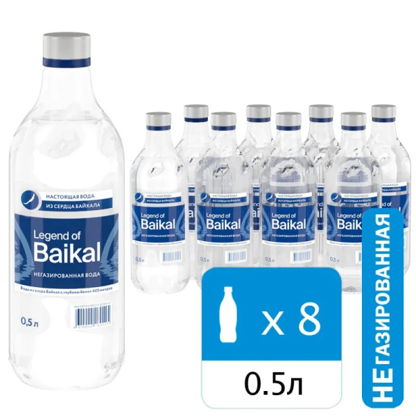 Вода "Legend of Baikal" негаз 0,5 стекло (8 шт в упаковке)